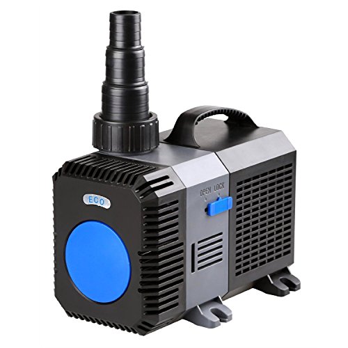 TRUPOW 4226GPH Flow Frequency Electric Inline Garden Submersible Pond Filter Pump for Fish Tank Fountain Aquarium Waterfall Koi Salt Fresh Water