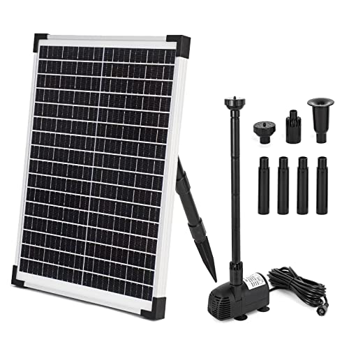 ECOWORTHY Solar Fountain Water Pump Kit 25 W 410GPH Submersible Powered Pump and 25 Watt Solar Panel for Sun Powered Fountain Fish Pond Pond Aeration Hydroponics Garden Decoration Aquaculture…