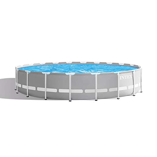 Intex 26755EH 20ft x 52in Prism Frame Above Ground Swimming Pool Set with 120V 1600 GPH Cartridge Filter Pump in Gray