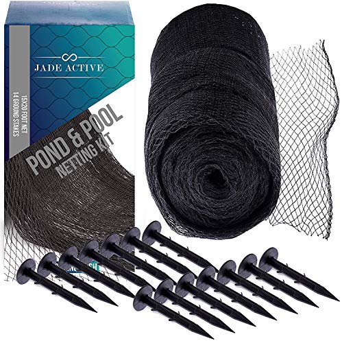 Pond Netting 15 x 20 Feet  Heavy Duty Pool and Pond Net with Extra Fine Mesh  Stakes Included  Perfect for Protecting Koi Fish from Birds Like The Blue Heron  Cover for Leaves