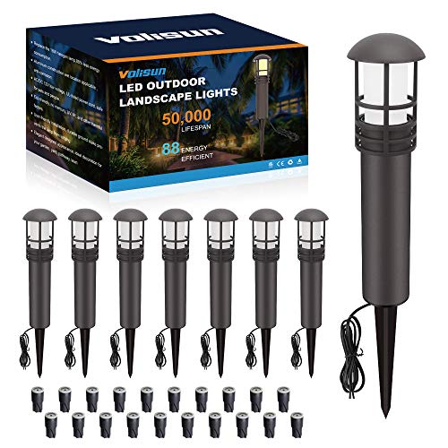 VOLISUN 8Pack Outdoor LED Landscape Lighting3W 12V Low Voltage Pathway LightsOutdoor Waterproof Garden Lights Aluminum Housing ETL ListedCRI 903000K Warm White for Driveway Sidewalk