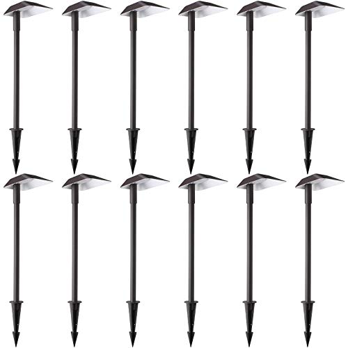 LEONLITE 12 Pack Low Voltage LED Landscape Pathway Light 5W 1215V ACDC Garden Lights for Yard Lawn Outdoor Path Lighting IP65 Waterproof 3000K Warm White