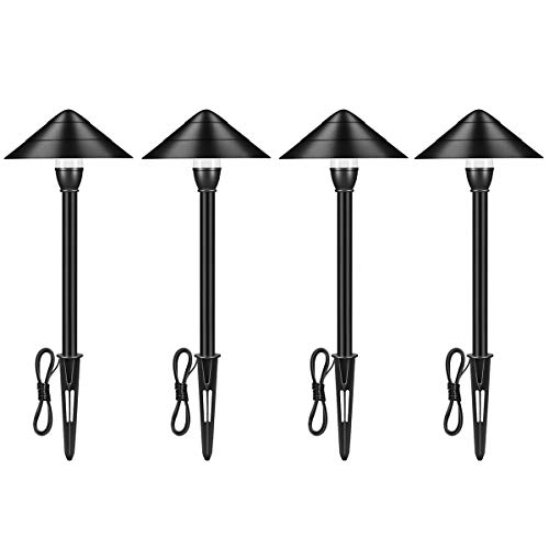 Outdoor Landscape Lighting Low Voltage Garden Landscape Lights Pathway Lights Yard Lights Driveway Lights Aluminum Construction Waterproof 12V 3W 3000K WarmYellow Light（4Pack）