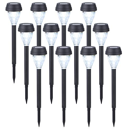TWINSLUXES 12 Pack Solar Pathway LightsOutdoor Waterproof Garden Lights LED Landscape Lighting Up to 12 Hrs LongAuto OnOff Dusk to Dawn for SidewalLawn Patio Yard
