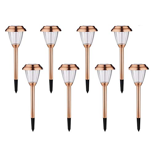 Solar Lights Outdoor Pathway  8 Pack Copper Garden Walkway Lights Solar Powered Waterproof Outdoor Lights for Garden Lawn Yard Walkway Pathway Landscaping