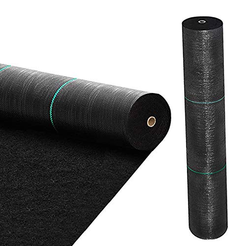 BOTINDO 5oz 3ft x 100ft Weed Barrier Landscape Fabric Pro Garden Premium Heavy Duty Block Gardening Mat Dual Layer Fabric Ground Cove Lawn Cloth Weed Control for Landscaping Outdoor Driveway Black