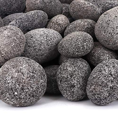 Blue Ridge Brand Lava Rock  50Pound Tumbled Lava Stones  4 BlackGray Lava Pebbles  Volcanic Rock  Landscaping Rocks