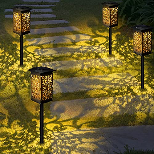 Solar Lights Outdoor Garden OxyLED 4 Pack 20 LM 2200mAh IPX5 Waterproof Auto OnOff LED Foldable Decorative Landscape Lighting Solar Powered Driveway Light for Yard Garden Patio Lawn