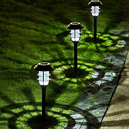 Solpex 8 Pack Solar Pathway Lights Outdoor Solar Powered Garden Lights Waterproof Led Path Lights for Patio Lawn Yard and Landscape(Cold White)……