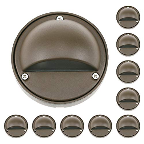 2W LED Deck Lights Landscape Lighting Landscape Lights Low Voltage Outdoor Deck Lighting Replaceable G4 LED Bulb 3000K Aluminum housing for Stair PathwayWalkwayDeckGarden Bronze Pack of 10