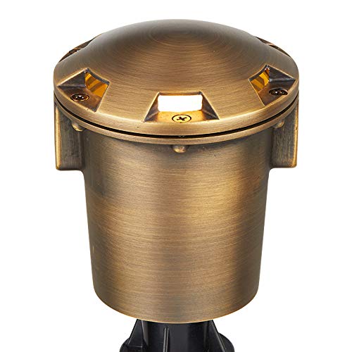 VOLT Cold Forged Brass 12V inGrade Bronze Well Light (Turret Top) with LED Bulb