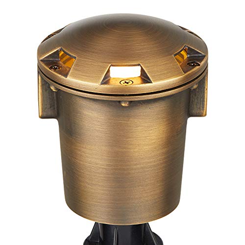 VOLT Cold Forged Brass 12V inGrade Bronze Well Light (Turret Top) with LED Bulb