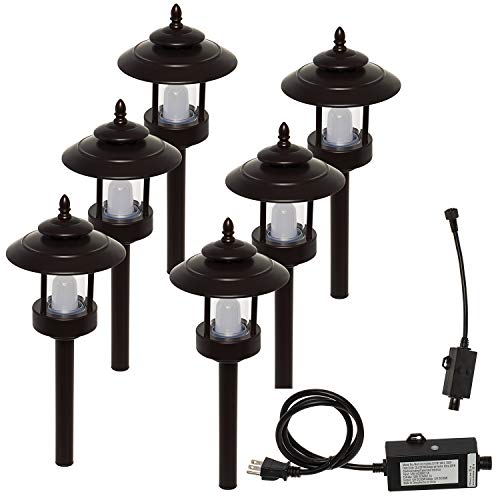 6 Pack 100 Lumen Low Voltage MultiColor LED Pathway Light Kit  Landscape Stake Lights wTransformer  Remote by GreenLighting