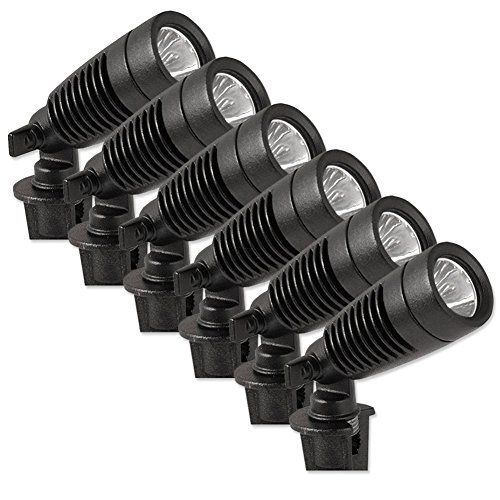 Moonrays 95535 W Spot 4 in Above Ground Height 99935 1W Low Voltage LED Metal Landscape Spotlights Security Light Weather Resistant 10 Inch Black 6 Pack 6 Count