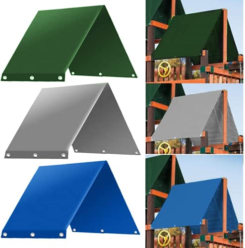 SEVENMORE 52  90 Inches Outdoor Swingset Shade Kids Playground Roof Canopy Waterproof Cover Replacement Tarp Sunshade (Green)