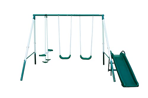 aokung Outdoor HeavyDuty Metal Swing and Slide Set
