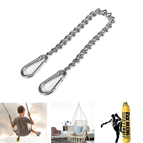 BLADOPIA Stainless Steel Hanging Chair Chain with Two Carabiner 300 lb Heavy Duty Porch Swing Hammock Chain Kit Punching Bag Hanging Hardware Hanger Chains Hooks for Hamock Rope Tire Tree Swings