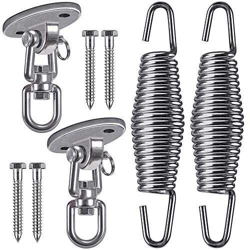 Besthouse Set of 2 Heavy Duty Porch Swing Springs  Heavy Duty Swing Hangers Hold up to 400lbs 4 Screw for Wooden Sets FreeStanding Swings Hammocks and Hammock Chairs