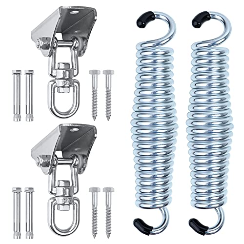 EXCELFU Porch Swing Springs Hanging Kit 1000 Lbs Heavy Duty Suspension Swing Hangers for Hammock Chairs or Ceiling Mount Porch Swings (2 Sets)