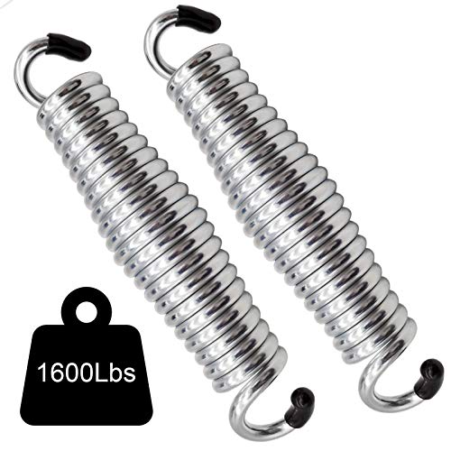 Porch Swing Springs Heavy Duty  1600Lbs Silver Hammock Chair SpringHanger Ceiling Mount Spring(Pack of 2)