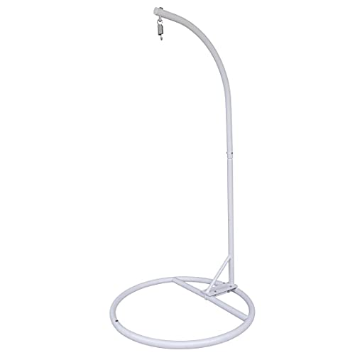 YOXIFOC Round Base Heavy Duty Hanging Stand  Powder Coated Hammock Stand for Hammock Chair Indoor and Outdoor (White)