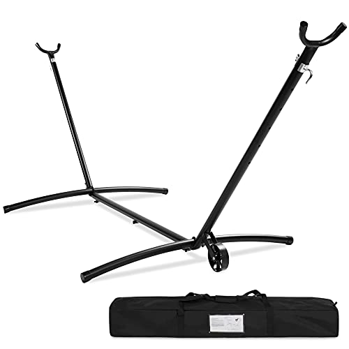 Best Choice Products Portable HeavyDuty 9ft Steel Hammock Stand wBuiltin Wheel Carrying Case WeatherResistant Finish 450lb Capacity