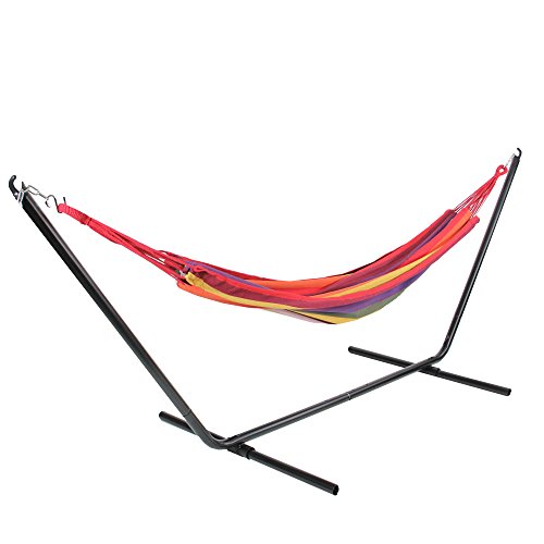 Northlight 32816476 Wide Striped Woven Cotton Single Brazilian Hammock MultiColor Multicolor