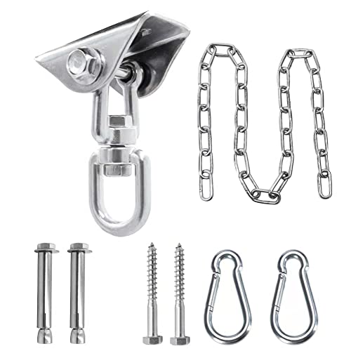 Grneric 360°Rotate Swing Hangers Set for Concrete WoodenHeavy Duty Hammock Hanging Kit1200lb Capacity 304 Stainless Steel Antirust Swing Hangers Hooks