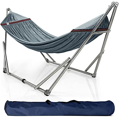 Tranquillo Universal Hammock Stand  Portable Fit Adjustable Stand (Stainless Steel Frame  Grey)
