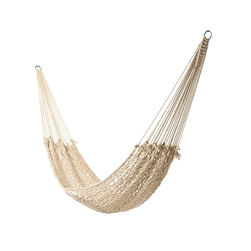Original Pawleys Island Large Original DuraCord Low Country Sling Rope Hammock with Free Extension Chains  Tree Hooks Handcrafted in The USA Accommodates 2 People 450 LB Weight Capacity