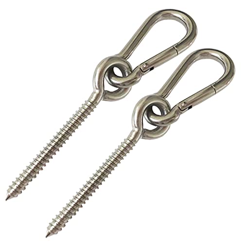 HYXXYY Hammock Hanging Kit Stainless Steel Hammock Hardware by Load Capacity 1300lbs Hammock Eye Hook Screws  Carabiners for Hanging Swing Hammock Tree Indoor  Outdoor