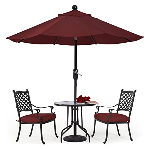 ABCCANOPY 10 Patio Umbrella Table Market Umbrella with Push Button Tilt 8 Ribs 13ColorsBurgundy