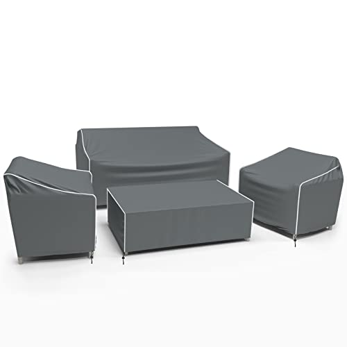 Gasadar Patio Furniture Covers 4 Piece Waterproof Outdoor Furniture Covers Patio Furniture Set Covers Grey