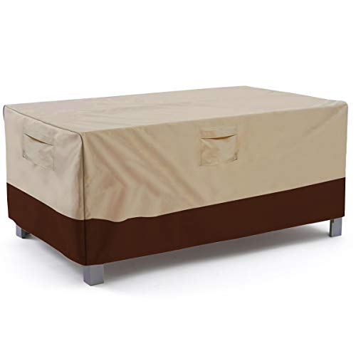 Vailge Veranda RectangularOval Patio Table Cover Heavy Duty and Waterproof Outdoor Lawn Patio Furniture Covers Large Beige  Brown