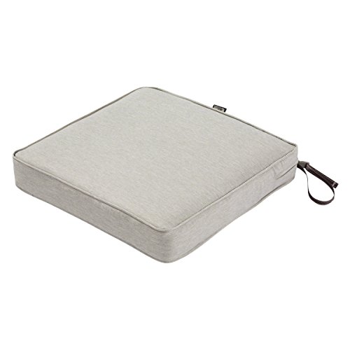 Classic Accessories Montlake WaterResistant 19 x 19 x 3 Inch Square Outdoor Seat Cushion Patio Furniture Chair Cushion Heather Grey