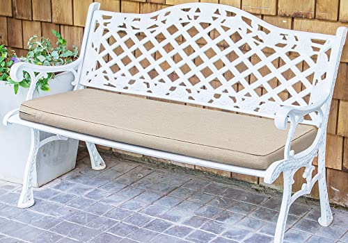 Outdoor Bench Cushion 48 Inch x 18 for Outdoor Patio Furniture WaterResistant HighDensity Foam Olefin Fabric Beige Sandy Lane Large Size