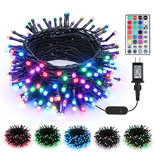 Brizled Color Changing Christmas Lights 66ft 200 LED Multicolor Christmas Lights Dimmable Outdoor Christmas Tree Lights Twinkle Xmas Tree Lights with Remote RGB Xmas Light for Xmas Fireplace Party