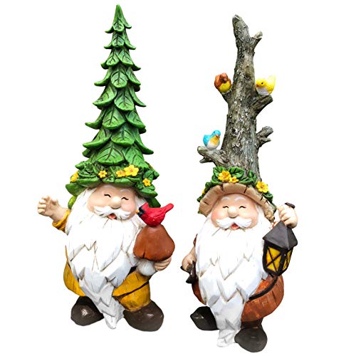Garden Gnomes Statues  Cute Fall Gnomes Decor Beautiful Gnome Gifts for Outdoor Garden Decor  Best Housewarming Garden Gift  Set of 2 Joy Bringing Gnomes