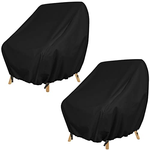 Patio Chair Cover for Outdoor Furniture Waterproof 2 Pack Lounge Deep Seat Cover 420D Heavy Outdoor Lawn Chair Covers Fit Up to 35 W x 39 D x 31 H