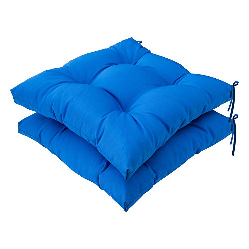 QILLOWAY IndoorOutdoor Square Seat Patio Cushion Set of 219Inches (Marine Blue)