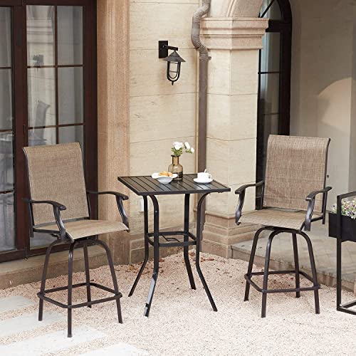Outdoor Bar Stool Bistro Set 3Piece Patio Furniture Set Patio Bistro Table and Bar Chairs