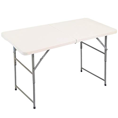 FORUP Folding Utility Table 4ft FoldinHalf Portable Plastic Picnic Party Dining Camp Table