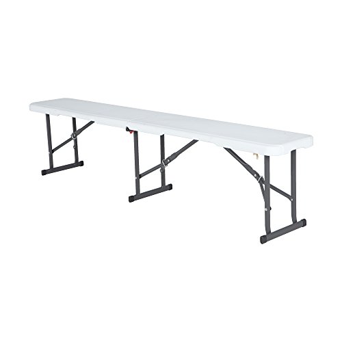 Lifetime 80309 Portable Folding Bench 6Foot White Granite