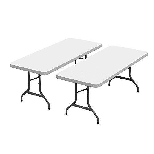 Lifetime 80890 6Foot Folding 2 Pack Commercial White Granite Table