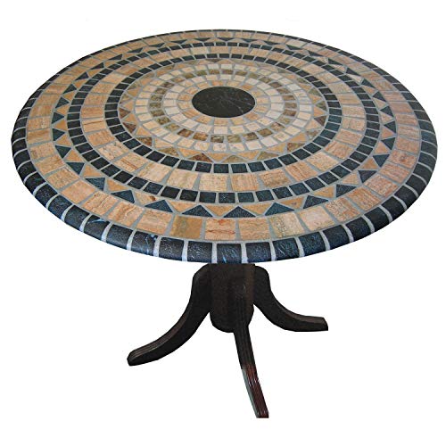 Vesuvius Stone Pattern Mosaic Table Cover  Fits Round 36 Inch pedestal To 48 Inch Tables