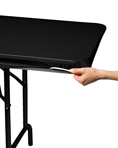 Creative Converting 701000 StayPut Plastic Table Cover 29 by 72 Black