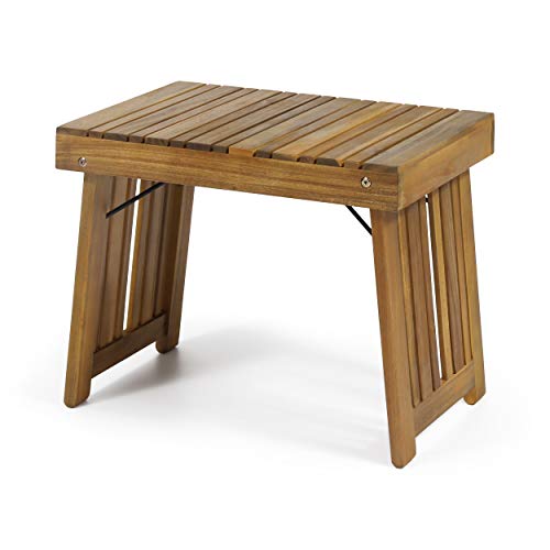 Christopher Knight Home 312744 Hilton Outdoor Acacia Wood Folding Side Table Teak Finish
