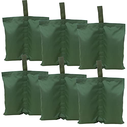 Sutekus Weights Bags Leg Weights Sand Bags for Pop up Canopy Tent Patio Umbrella Outdoor Sun Shelter Backdrops 6pcs (Green)