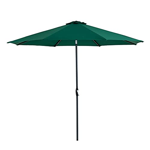 Tempera Patio Umbrella 10ft AutoTilt with Crank Lifting System  Stable Outdoor Umbrella  8 Steel Ribs  Waterproof and WindResistant  Backyard Sun ShelterForest Green Olefin