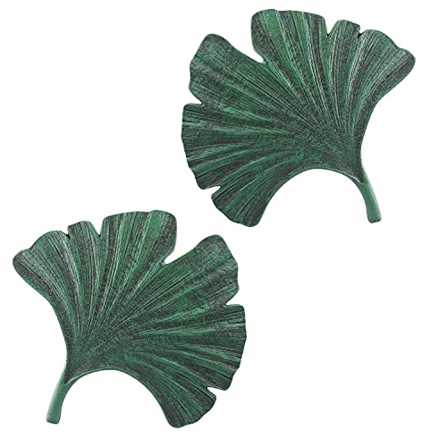 ART  ARTIFACT Gingko Leaf Stepping Stone  Set of 2 Cast Iron Pavers